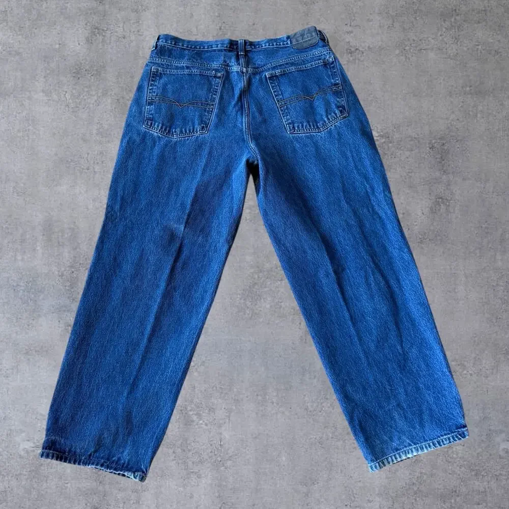 Vtg Anchor Blue Baggy Jeans Mens 42 Y2K Skater Streetwear Wide Leg Blue Denim